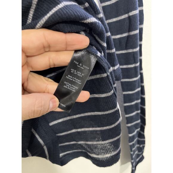 Dark Academia Y2K Bella Indie Sleaze Wool Striped Sweater S Parisian 90s Fitted - Picture 8 of 13